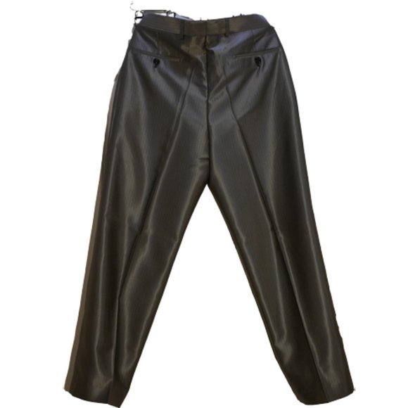 Ae Carismaen Men's Stripe Notch Lapel Single Breasted Suit Size XL Metallic Gray - Picture 4 of 6